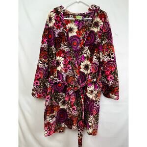 Vera Bradley Women's Size Small/Med Multicolored Floral Print Belted Bath Robe